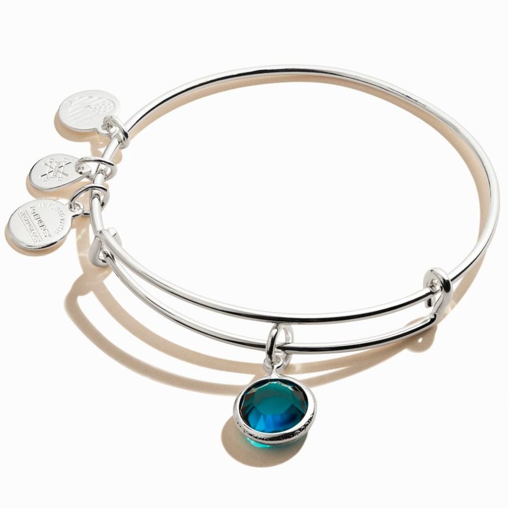 ALEX AND ANI stone charm bracelet in Emerald
